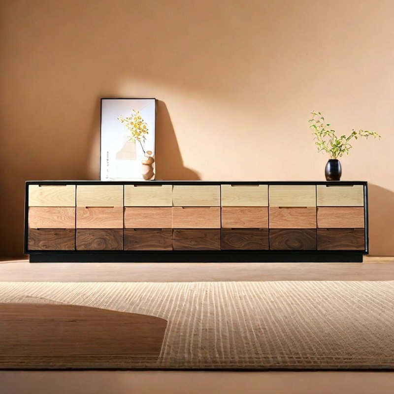Solid Wood Floor TV Stand
