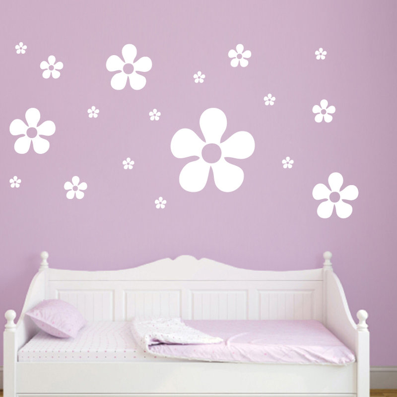 Plants & Flowers Non-Wall Damaging, White