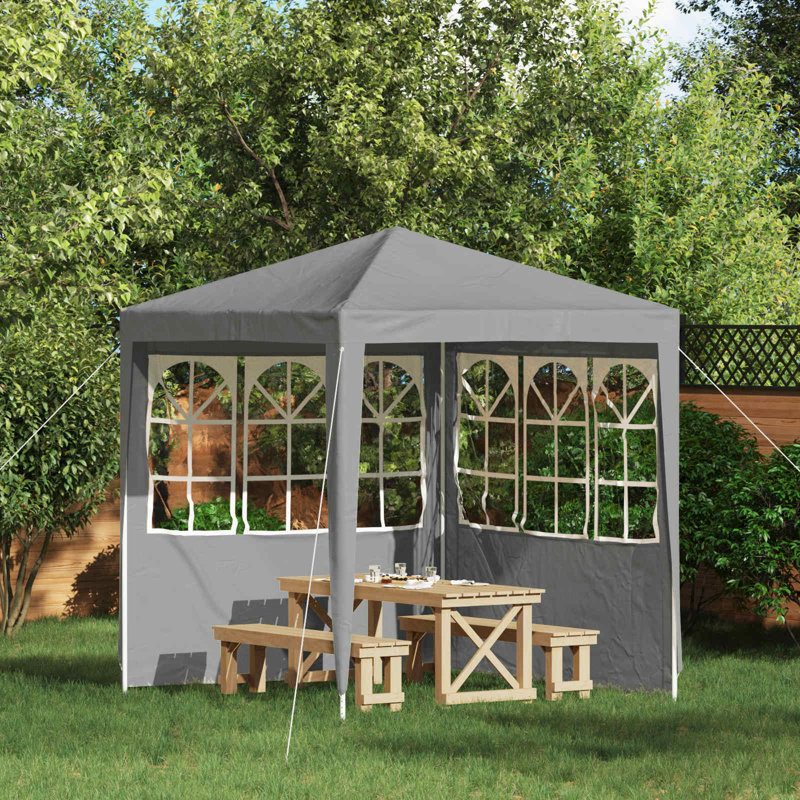 VidaXL Side Wall for Canopy, Light Grey, 195cm H x 200cm W x 0.1cm D