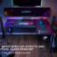 L-Shaped Glass Top Metal Base Writing Desk