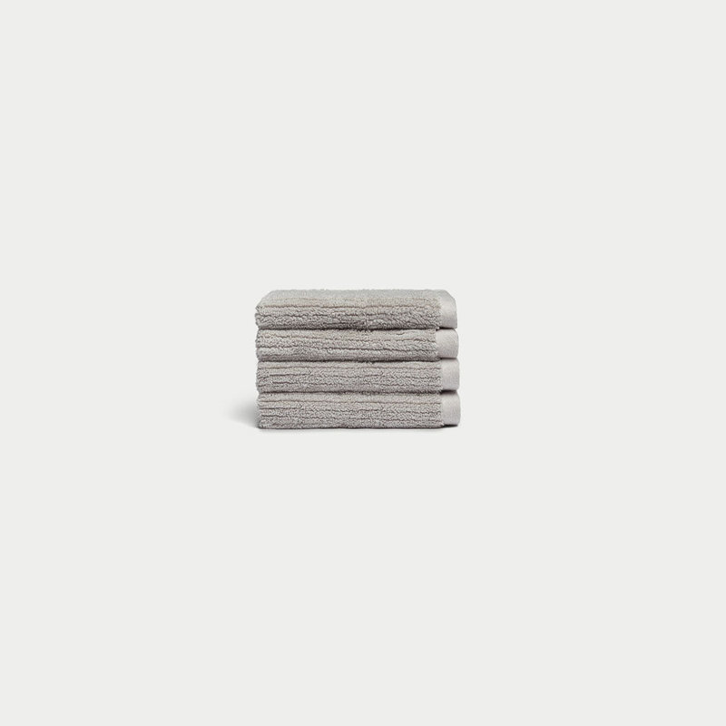Ribbed Terry Washcloths, Gray