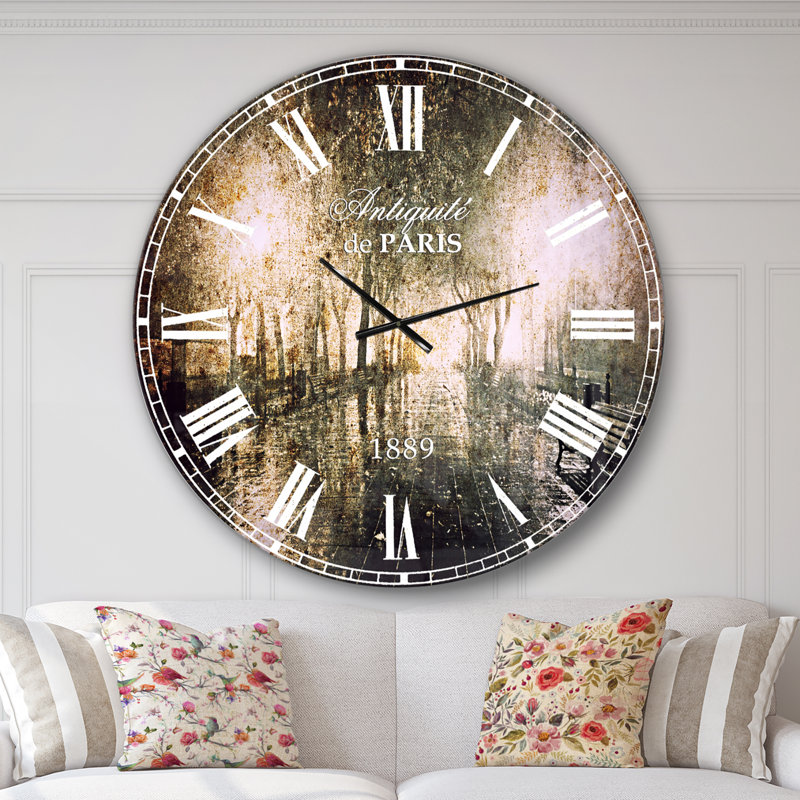 Night Alley avec lumières - horloge murale French Country, Surdimensionné