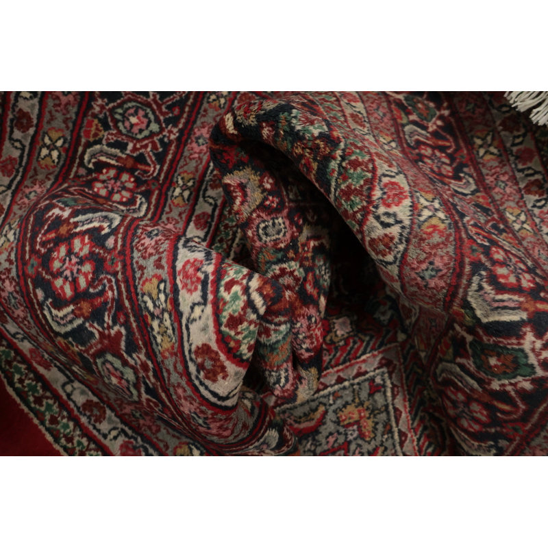 Tapis à motif oriental géométrique rouge foncé Bold 8 x 10