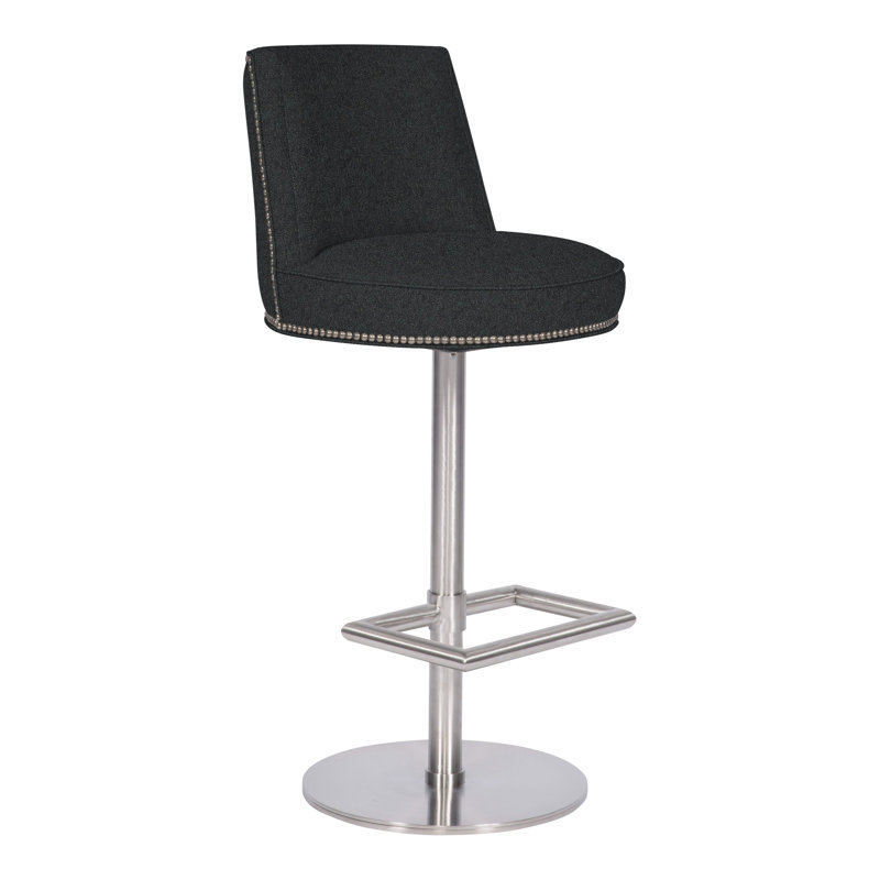 Donegal By Michael Weiss Swivel Upholstered Stool with Metal Frame, Ian Lagoon, Yes