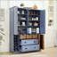 Garde-manger Farmhouse avec portes pliables, prise de courant, supports à vin et plateaux de service - 53,2 po x 17,7 po x 71 po-1462131136