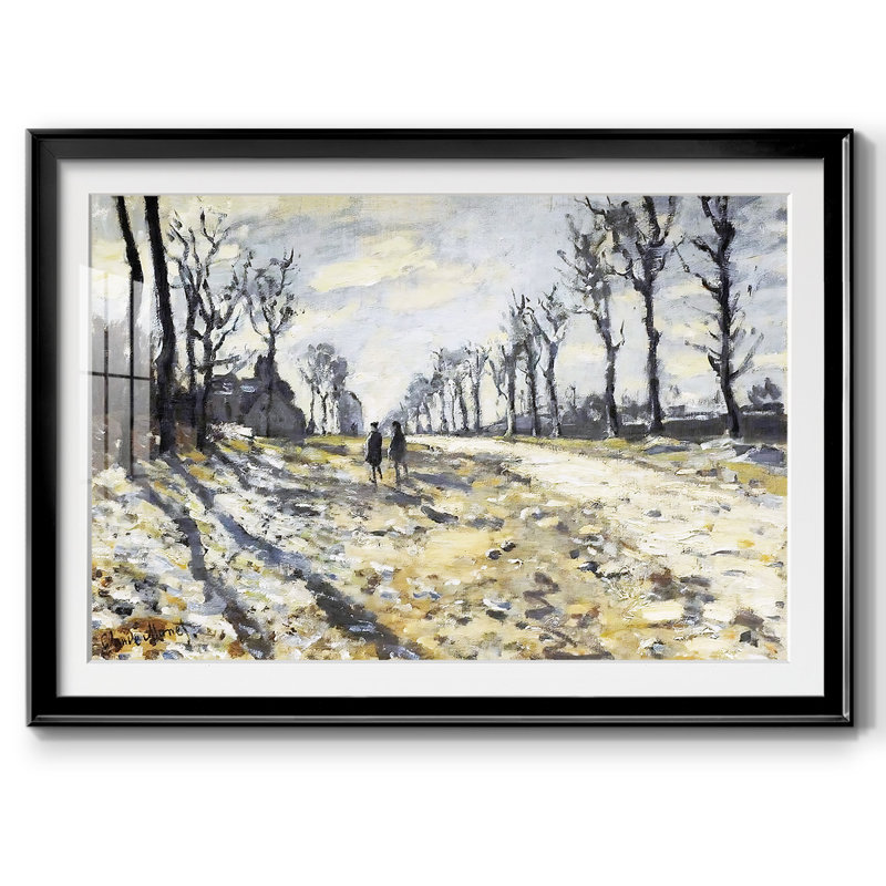 La route, effet de neige au coucher du soleil, 1869, Noir, H 19 po x l 27 po x P 1,5 po
