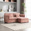 Double avec tissu en chenille, poches latérales amovibles pour l'accoudoir pour le rangement des articles à proximité, éponge à haute densité à l'intérieur, tabouret de couleur rose, capacité de 500 lb, siège en tissu 76,77 x 29,53 x 31,10 pouces-756720544