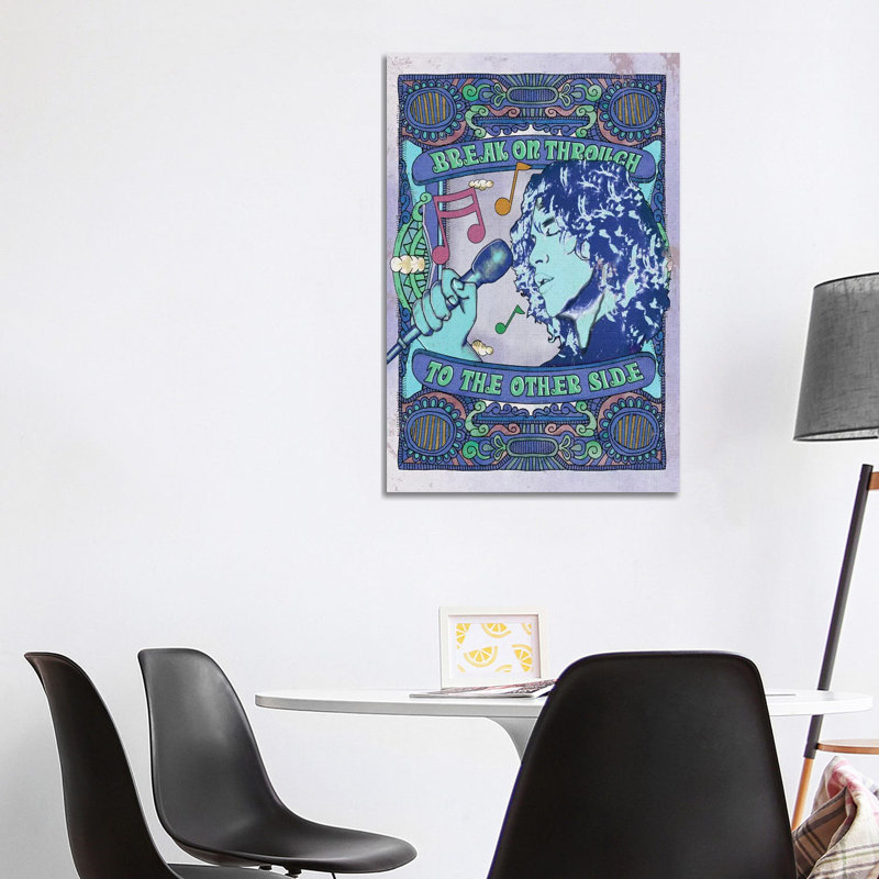 Jim Morrison Break on Through Blue - publicité imprimée, H 40 po x l 26 po x P 1,5 po, Aucun mat, Toile tendue
