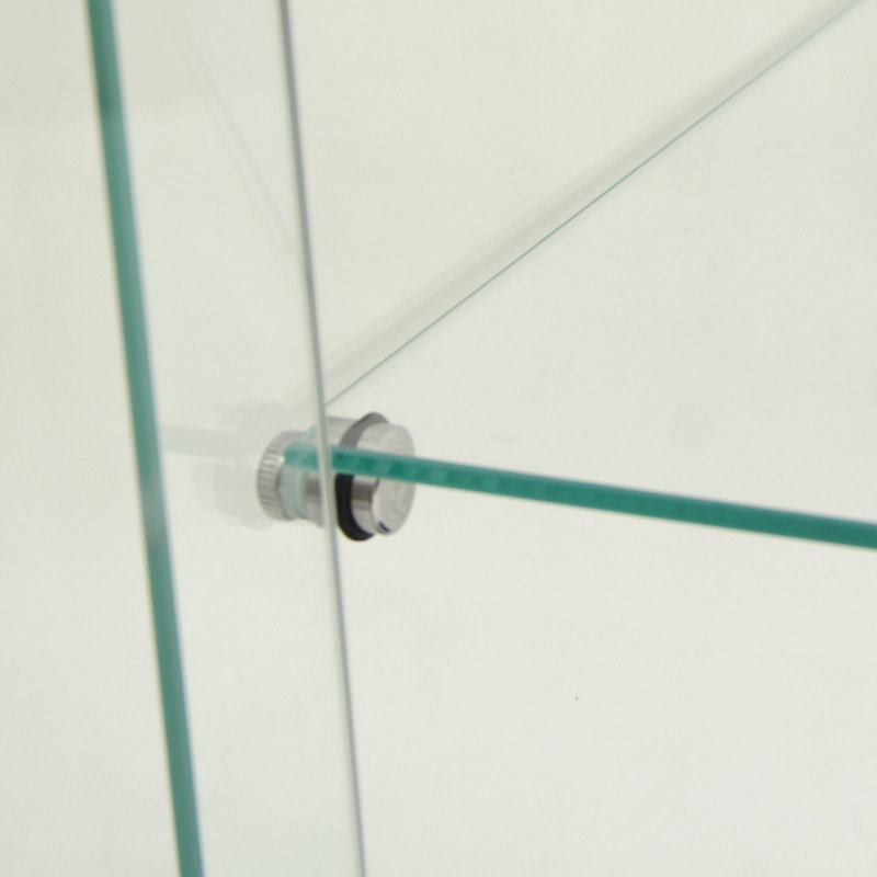Vitrine DEL en verre à 4 tablettes avec porte et serrure