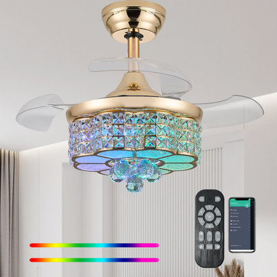 30" Rgb Chandelier Fan Fandelier
