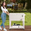 Chariot à glaçons extérieur crème 3-en-1 avec ouvre-bouteille et tablette de rangement-1636927091