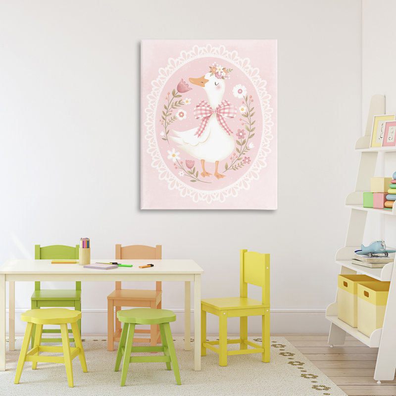 Toile d'oie rose printanière rose, design par Penny Aguilera, H 40 po x l 30 po