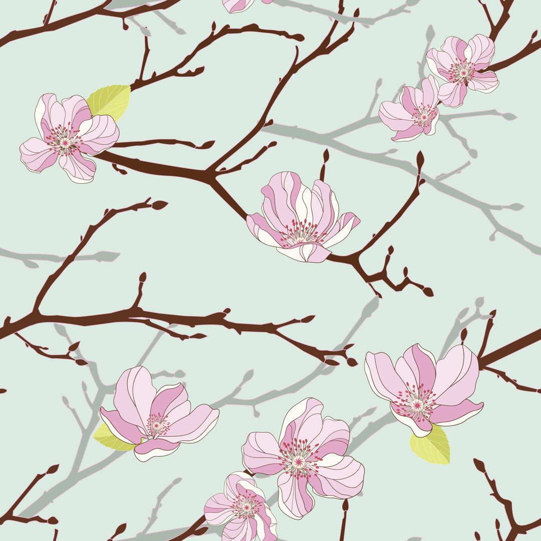 Blume Hintergrund von Pinkhipopo - Wrapped Canvas Graphic Art