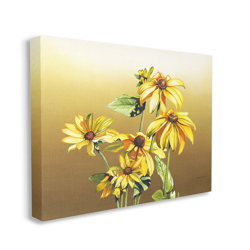 Conception d'art sur toile Droop Daisy Petals par Christine Reichow, H 16 po x l 20 po