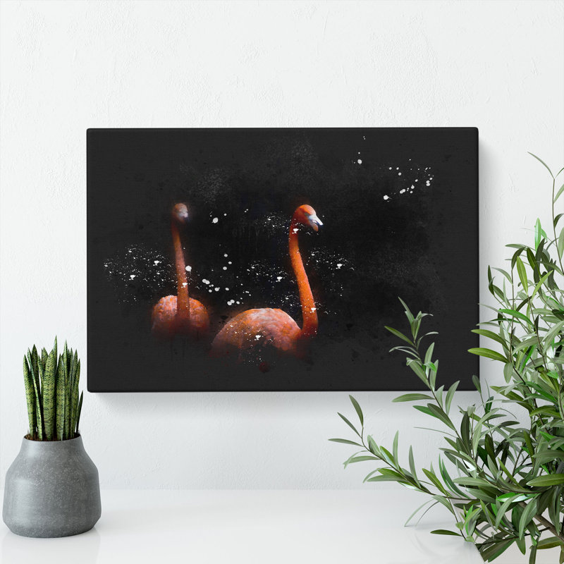 Pink Flamingos - Wrapped Canvas, 60cm H x 91cm W x 3cm D
