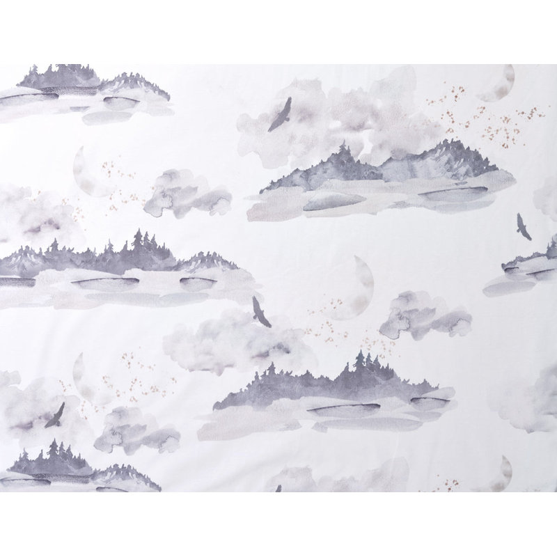 Oilo Studio - Couvertures en jersey de coton de qualité supérieure, Misty Mountain & Ink