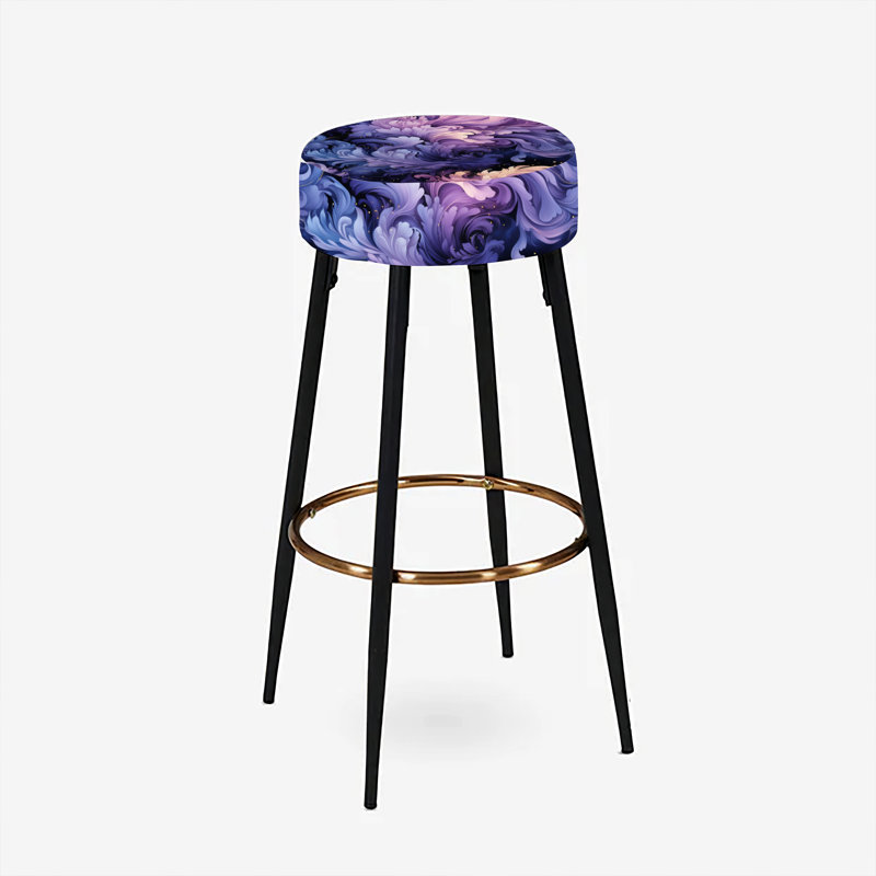 Celestial - Damask Mirage - Ensemble de 2 tabourets de bar damassés