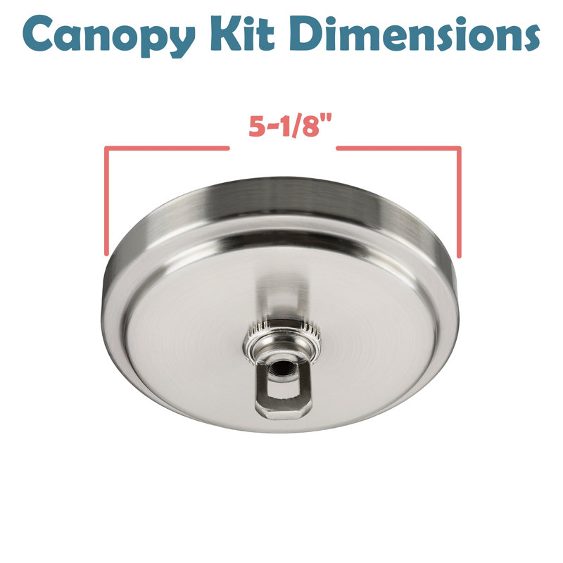 Brushed Nickel Chandelier Fixture Canopy Kit with Collar Loop