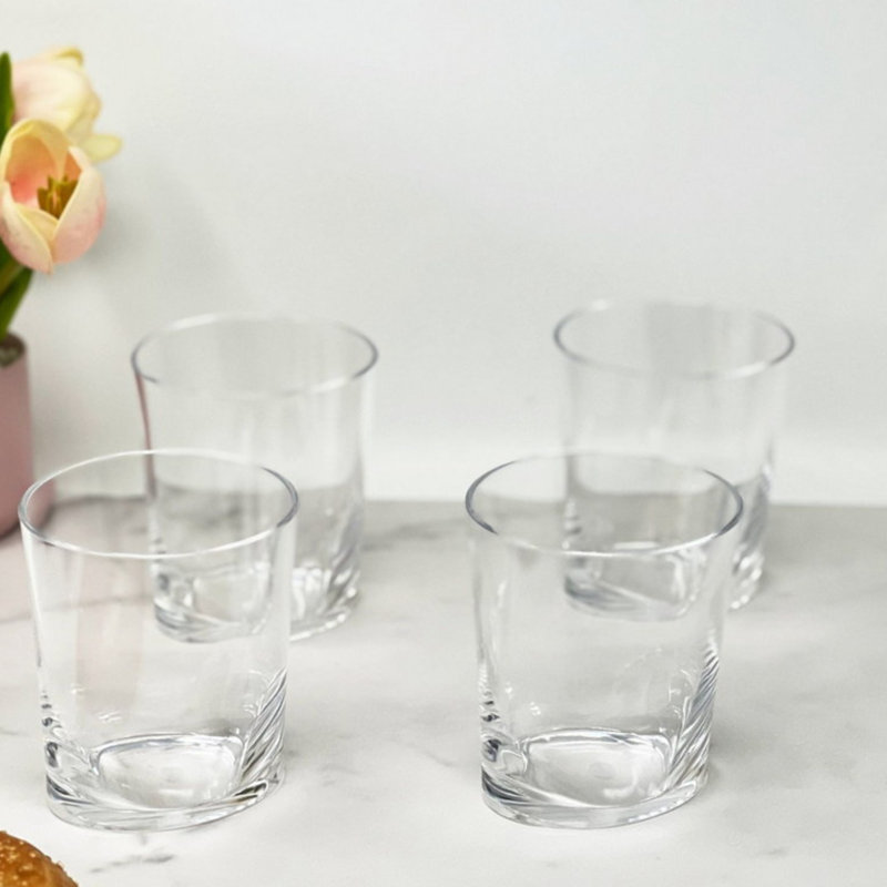 Ensemble de verres ovales en verre trempé Halo Tritan de 4 Dof (12 oz), verres à boire en plastique, verres à cocktail sans BPA, ensemble de verres, gobelets en plastique