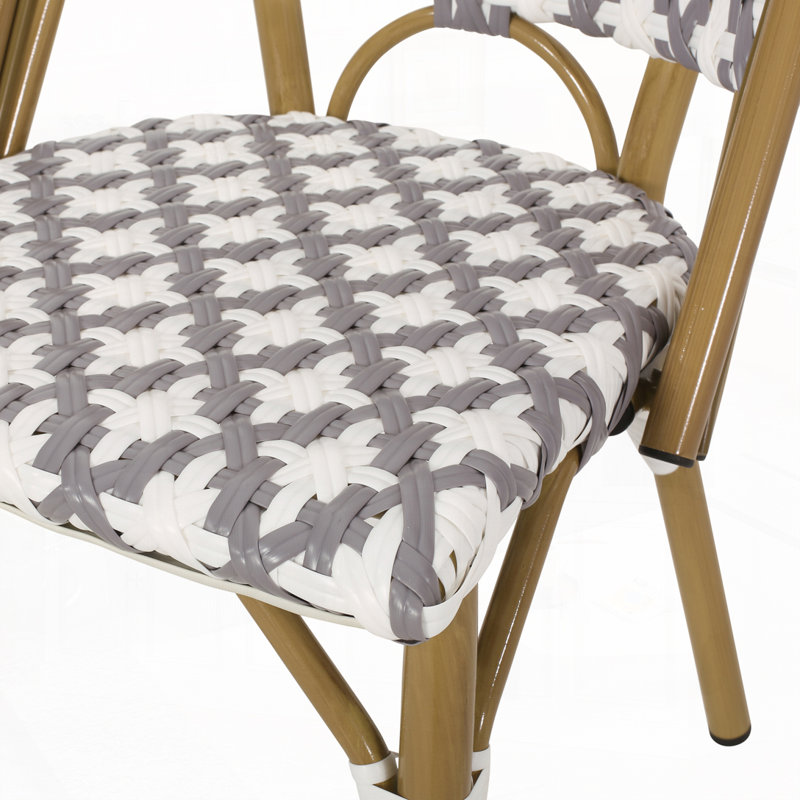 Chaise d'extérieur PE Ratten, Blanc gris