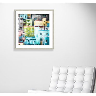 Looking at Colorful City 'Looking at a Colorful City II' Framed Acrylic Painting Print