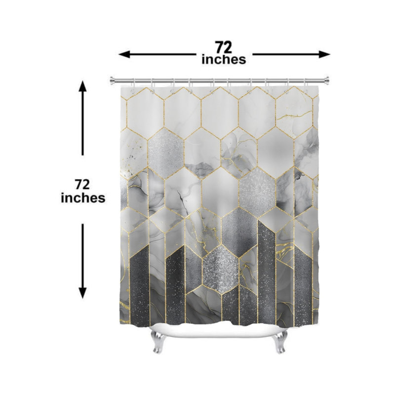 Dessin de rideau de bain avec crochets Ocean, 180 x 180 cm (72 x 72 pouces), rose