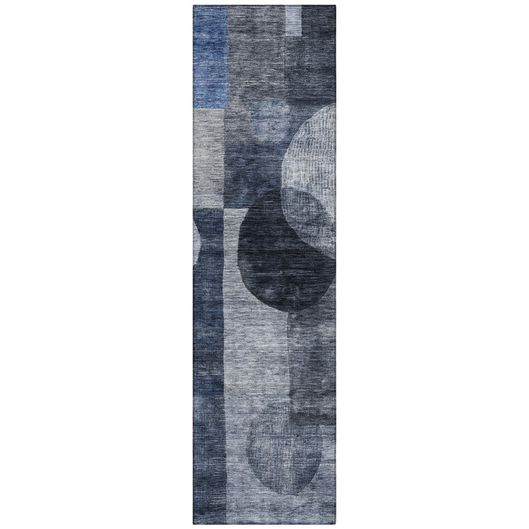 Machine Washable Indoor/Outdoor Chantille ACN1114 Navy Rug