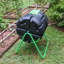 Bac à composteur rotatif à double corps 37 gallons FCMP HOTFROG pour l'extérieur, vert