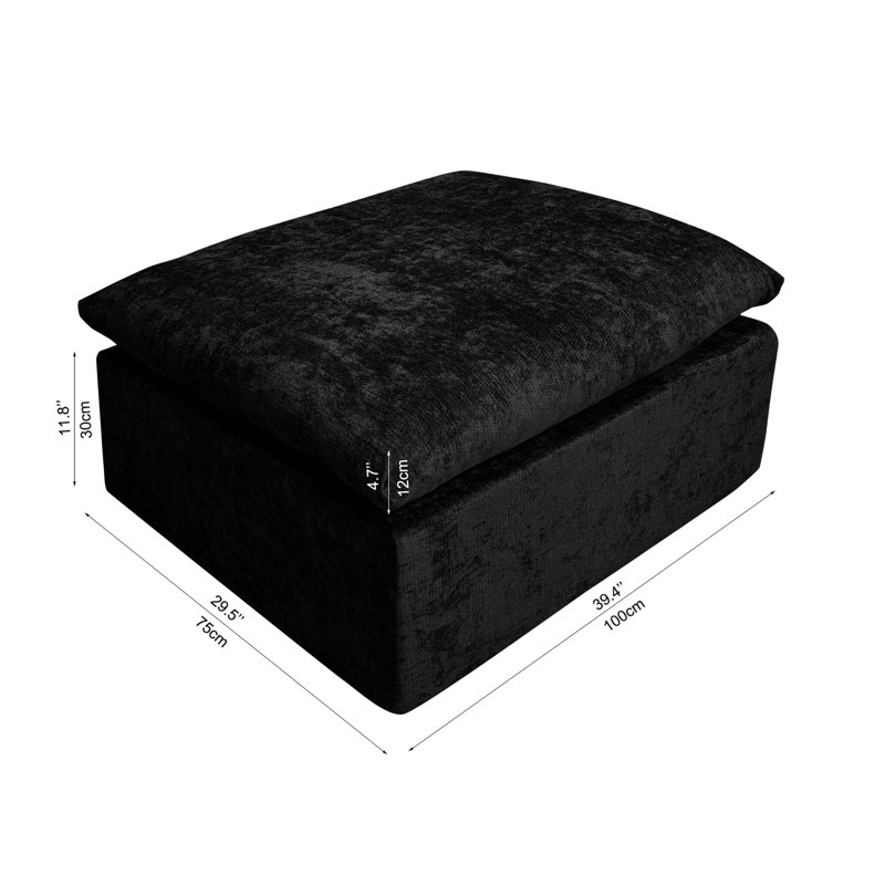 Canapé d'angle modulaire noir en velours côtelé doux avec méridienne confortable, livré monté pour un confort optimal à la maison. Parfait pour moderniser votre appartement.