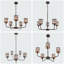 Lustre rustique 5 lumières avec détails en cristal