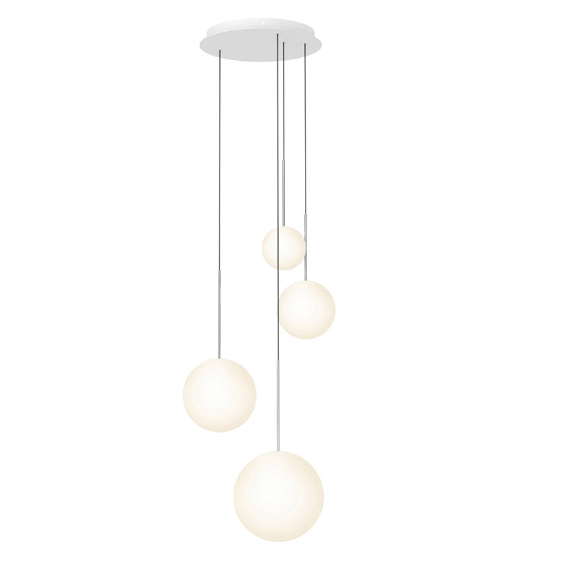 Bola Sphere Pendant Chandelier, Chrome, 110" H x 17" W x 17" D