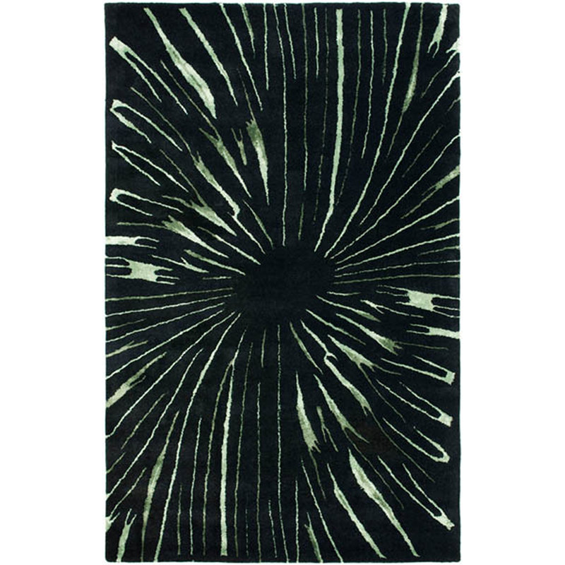 Tapis abstrait en laine et viscose touffetés à la main Soho, Rectangle de 5 pi x 8 pi