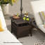  Table d'appoint d'extérieur avec porte-parapluie de trou ombrella de 1,93 po avec 2 sacs de sable