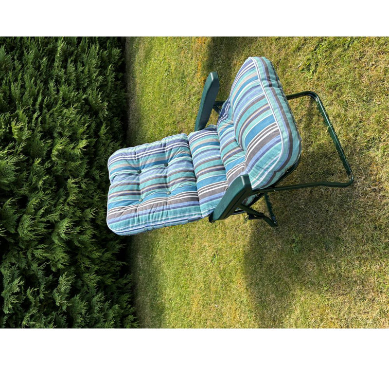 Chada Steel Outdoor Lounge Chair, Blue, Green