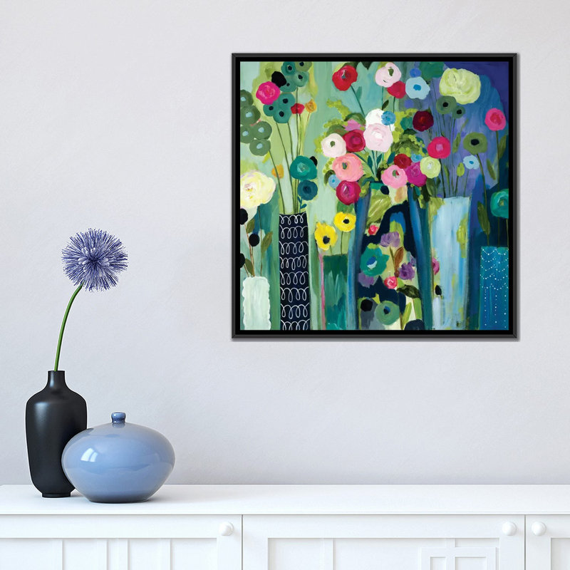 « create beauté every day », impression sur toile, H 18 po x l 18 po x P 1,5 po, Toile avec cadre noir, Pas de tapis
