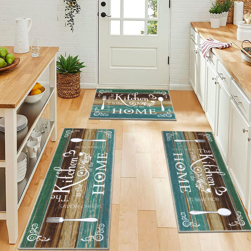 Ensemble de 3 tapis de cuisine Boho, tapis de cuisine lavables pour le sol, tapis de cuisine doux antidérapant