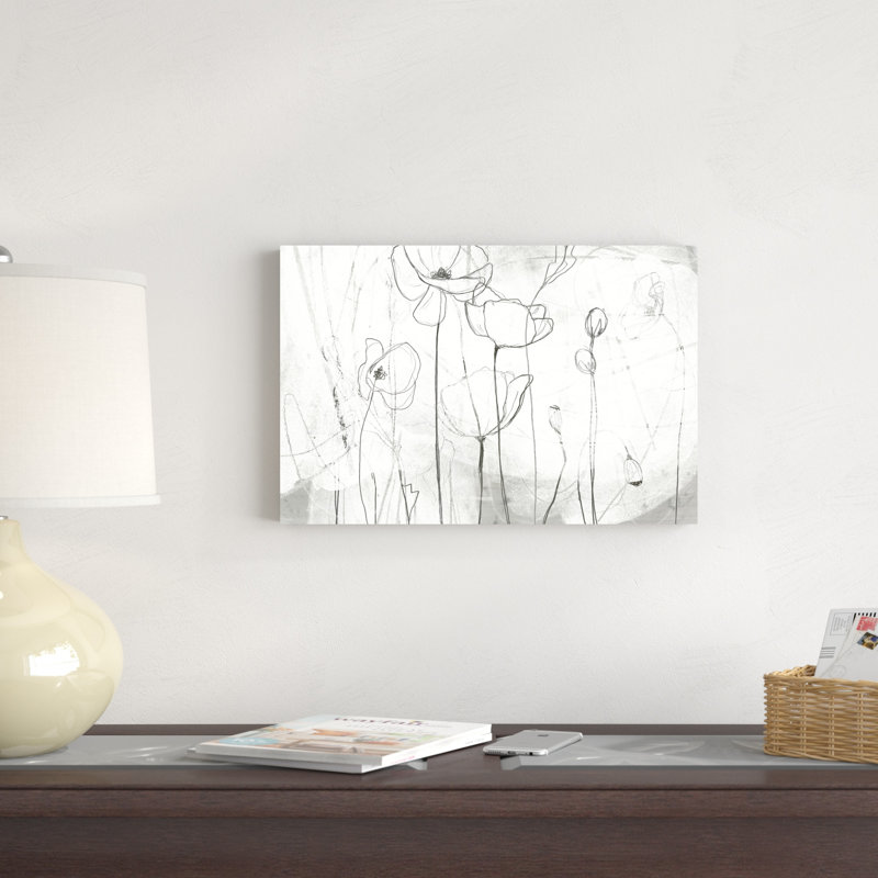 Croquis de coquelicot I, H 12 po x l 18 po x P 1,25 po
