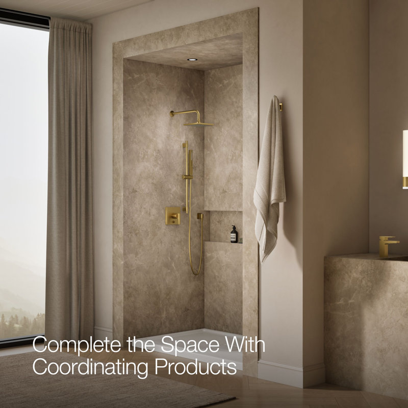 Honesty Rite-Temp Showering Kit 2.5 GPM, Brushed Brass
