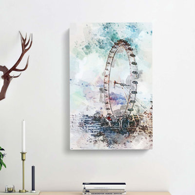The London Eye In Abstract - Wrapped Canvas Painting