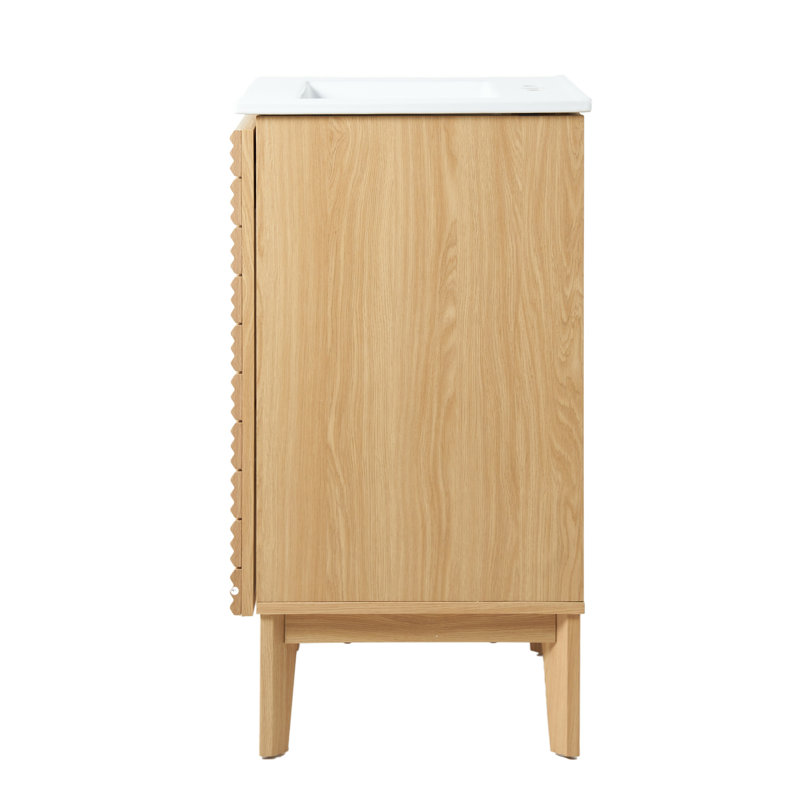 Calandre 20'' Single Bathroom Vanity with Ceramic Top, Natural