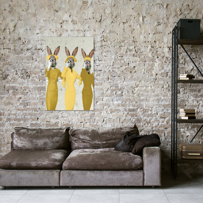 «Vintage Rabbits» par Coco de Paris, impression sur toile tendue, H 40 po x l 26 po x P 1,5 po