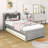 Wood Platform Bed with Trundle and Bookcase-2140958822-2140958820