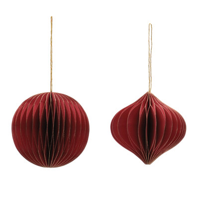 Round Paper Ornament Set of 12