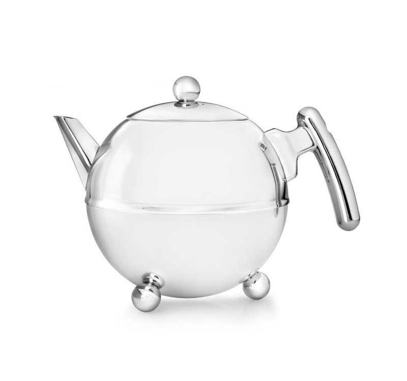 Théière Duet Bella Ronde en acier inoxydable, H 6,2 po x l 7,1 po x P 9,4 po