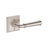 Dunsmoor Passage Lever with Chamfered Square Rose in Lifetime (PVD) Satin Brass