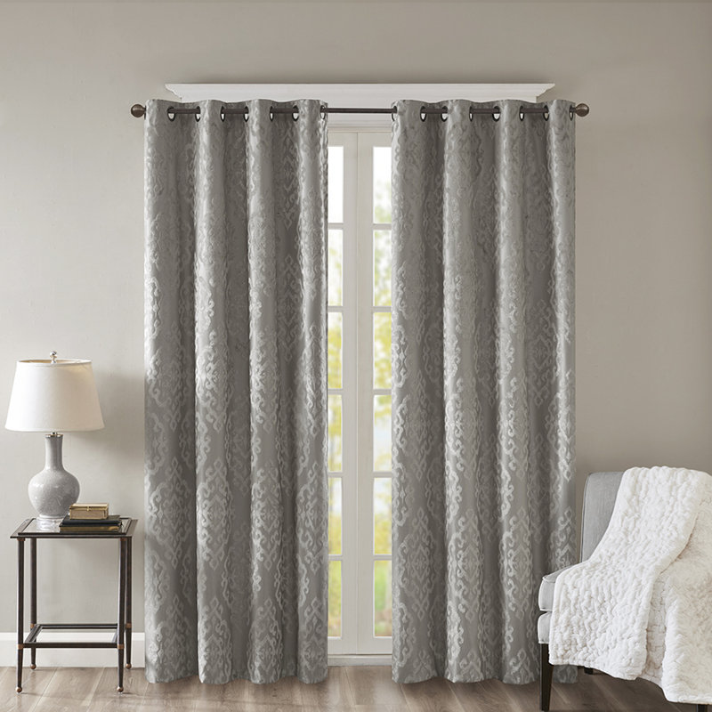Aranjit Single Curtain Panel, Charcoal