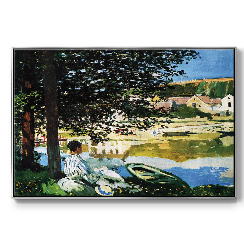 Monet sur toile, H 37 po x l 25 po x P 2 po, Argent