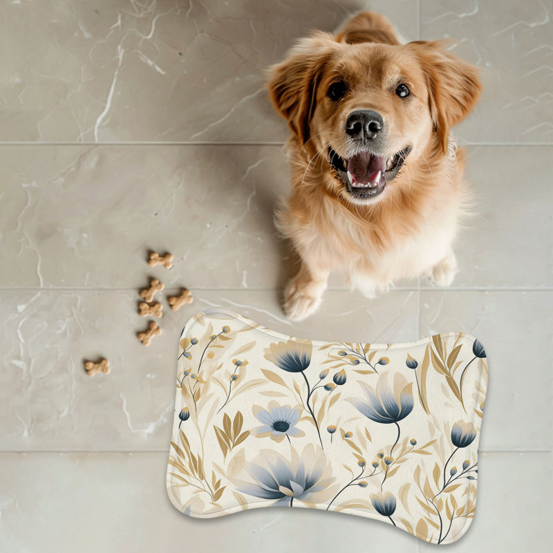 Neutral Florals - Tapis d'alimentation en os 1 pièce