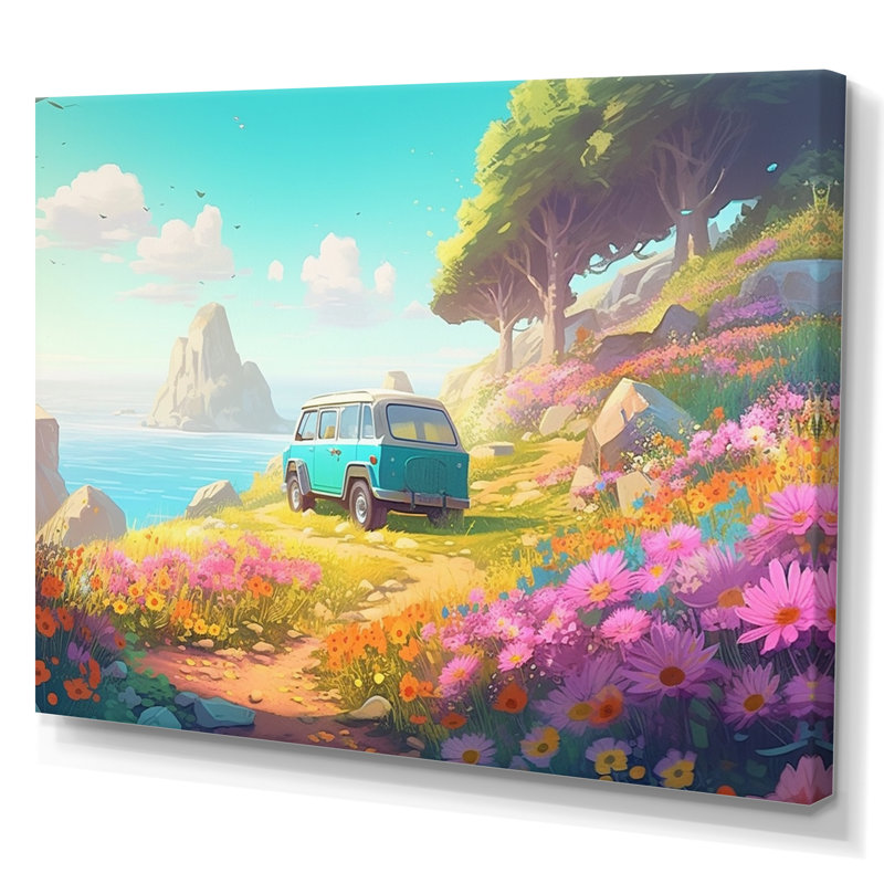 Seaside Drive IV - Imprimé, H 12 po x l 20 po x P 1 po, Toile tendue