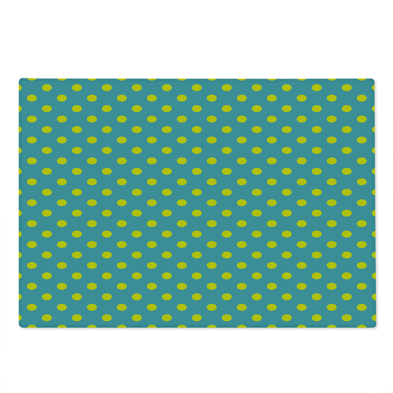 Planche à découper Ambesonne jaune et bleu grande taille à pois nostalgiques bleu sarcelle